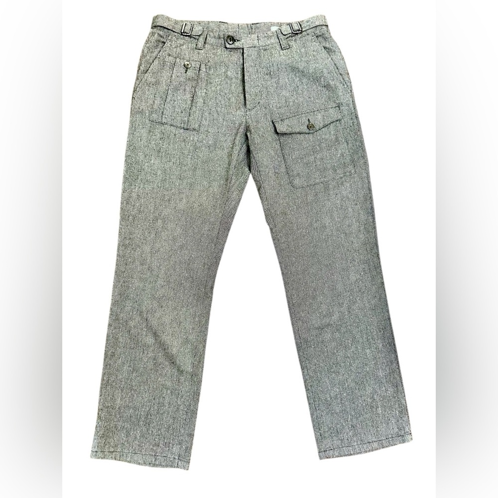 John Varvatos Men’s Gray Herringbone Tweed Cargo Style Pants US waist 32 - Picture 4 of 10